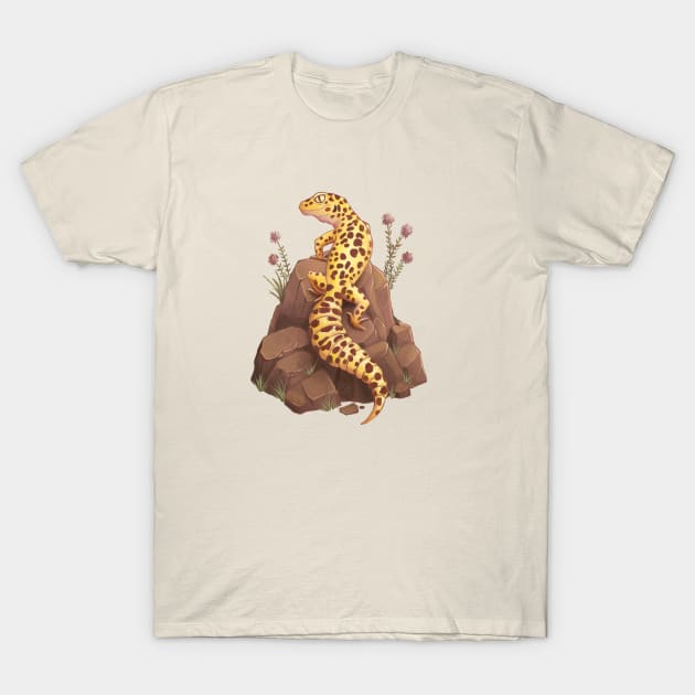 Leopard Gecko on the rock T-Shirt by solrey